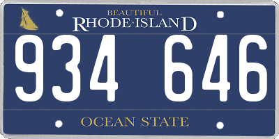 RI license plate 934646
