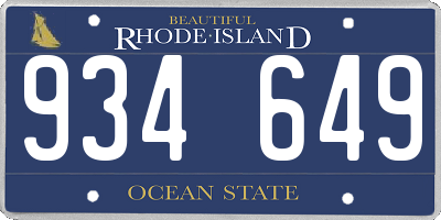 RI license plate 934649