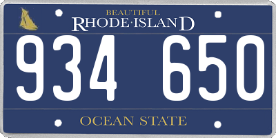 RI license plate 934650