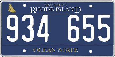 RI license plate 934655