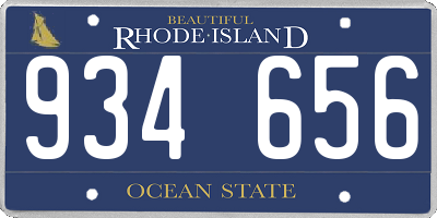 RI license plate 934656