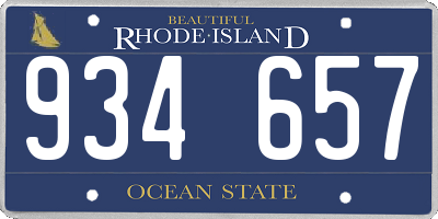 RI license plate 934657