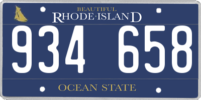 RI license plate 934658
