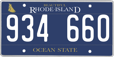RI license plate 934660