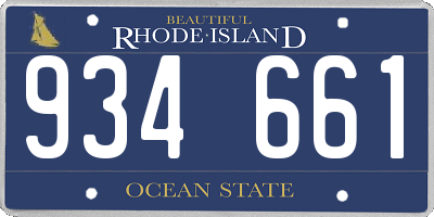 RI license plate 934661