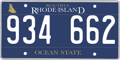 RI license plate 934662