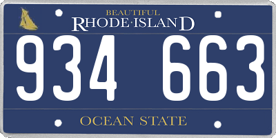 RI license plate 934663