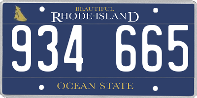RI license plate 934665