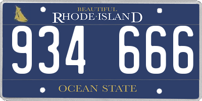 RI license plate 934666