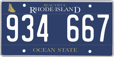 RI license plate 934667