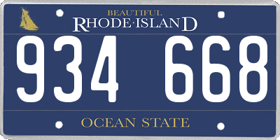 RI license plate 934668