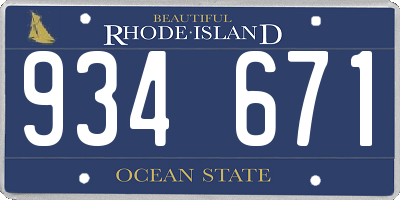 RI license plate 934671