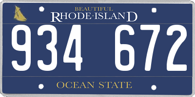 RI license plate 934672