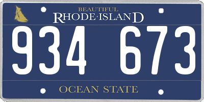 RI license plate 934673