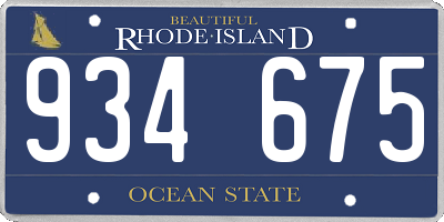 RI license plate 934675