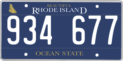 RI license plate 934677