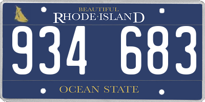 RI license plate 934683