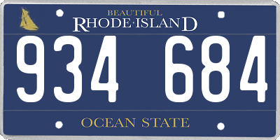 RI license plate 934684