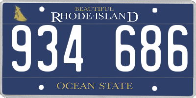RI license plate 934686