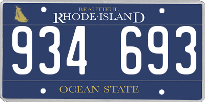 RI license plate 934693