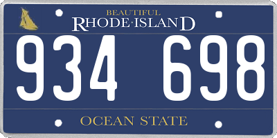 RI license plate 934698