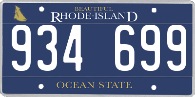 RI license plate 934699