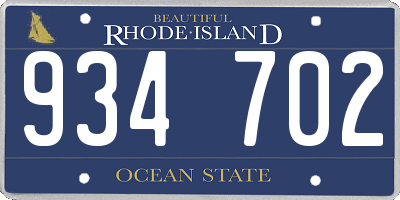 RI license plate 934702