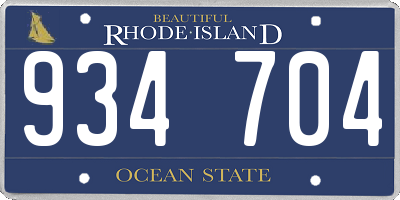 RI license plate 934704