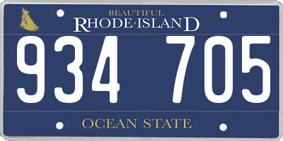 RI license plate 934705
