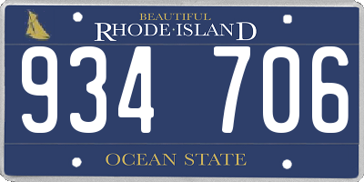 RI license plate 934706