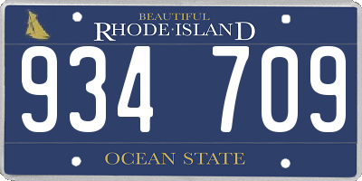 RI license plate 934709