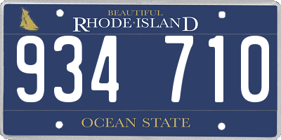 RI license plate 934710