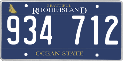 RI license plate 934712