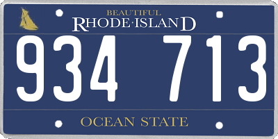 RI license plate 934713