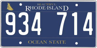 RI license plate 934714