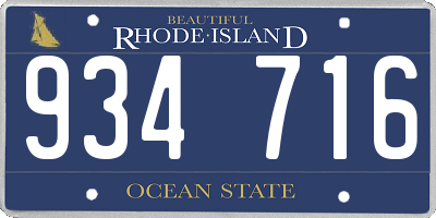 RI license plate 934716