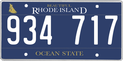 RI license plate 934717