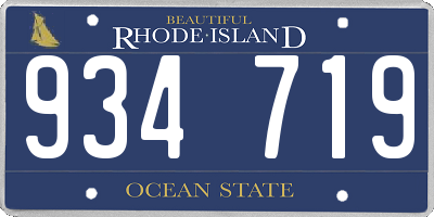 RI license plate 934719