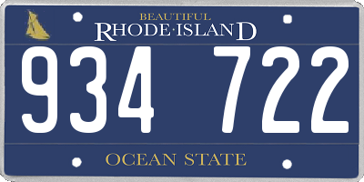 RI license plate 934722