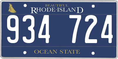 RI license plate 934724