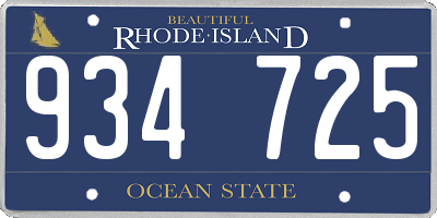 RI license plate 934725