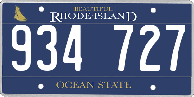 RI license plate 934727