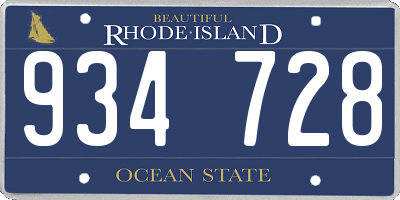 RI license plate 934728