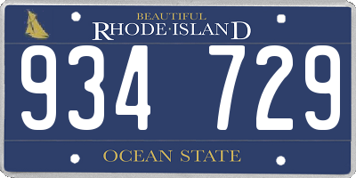 RI license plate 934729