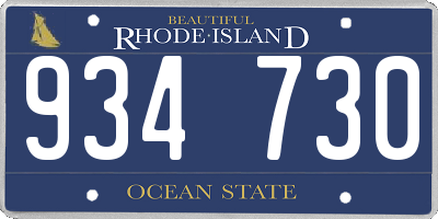 RI license plate 934730