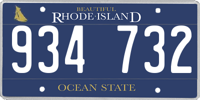 RI license plate 934732