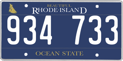RI license plate 934733