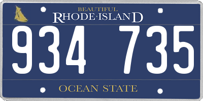RI license plate 934735