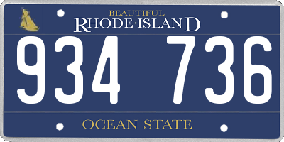 RI license plate 934736