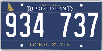 RI license plate 934737